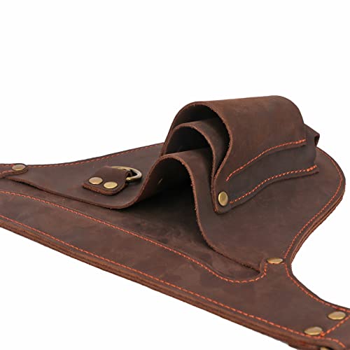 TOURBON Leather Tool Belt Gardener Florist Farmer Tools Holster Waist Pouch