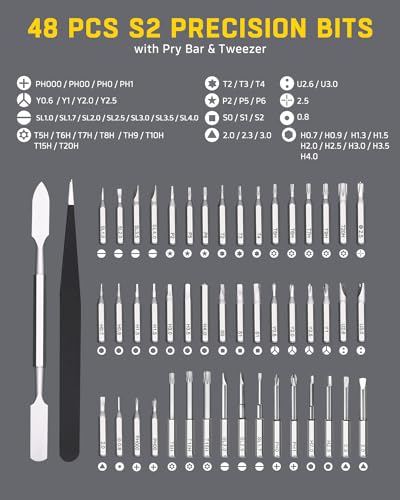 Banshu Mini Electric Screwdriver, 52 in 1 Precision Screwdriver Set 52-in-1