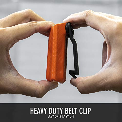 Clip & Carry Kydex Multitool Sheath for LEATHERMAN Free P4 - Made in USA (Multi-Tool not Included) EDC Multi Tool Holder Holster Cover Orange Carbon Fiber