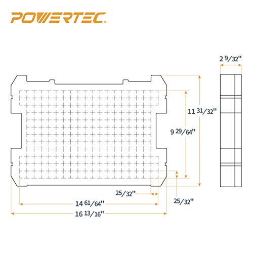 POWERTEC 2PCs Tool Box Foam Insert, Pluck Foam Tool Organizer for DEWALT DWST88801 TSTAK System, Customizable Insert for Tool Case Fits DWST17808, DWST17807, DWST17805 (71585-P2)