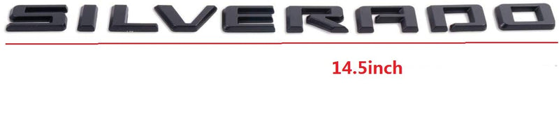 2019-2025 2pack OEM Nameplate with LT Emblem 3D Letters Badge Replacement for Silverado 1500 2500HD 3500HD 86539786 (Glossy Black) 1 With LT Black