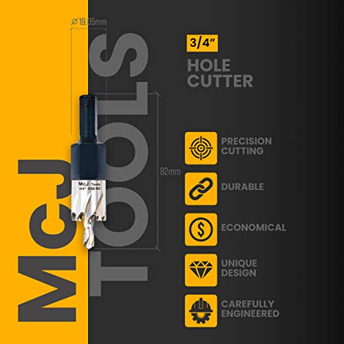 McJ Tools 33mm HSS M2 Drill Bit Hole Saw for Metal, Steel, Iron, Alloy, Ideal for Electricians, Plumbers, DIYs, Metal Professionals