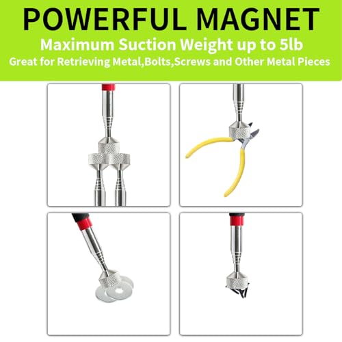 Telescoping Magnetic Pickup Tool Set, for Car and Construction Sites(4 Pcs) 4 Pack Black