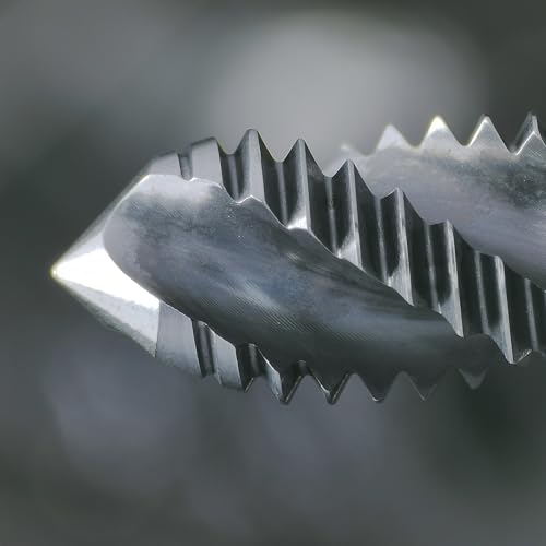 Taps 3/8-16UNC AlTiN Coating Spiral Flute Thread Tap,CNC Machine Threading Tap High Speed Steel Cobalt(HSSCo), Round Shank with Square End, H2 Tolerance (3/8-16UNC 1PC) ST-5 3/8-16UNC Spiral Flute 1pc