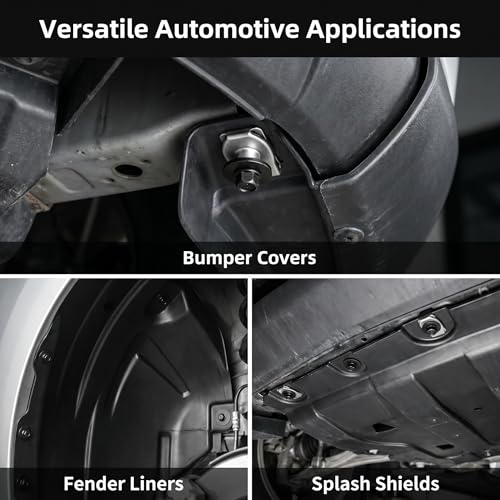 Fender Liner Bumper Cover Splash Shield Wheelhouse Liner Bolt Screw U Nuts Kit ， Fender Liner Screw – W716345-S450B, 11570498 – Compatible with Ford, Malibu, Cadillac, Edge, 10 Set