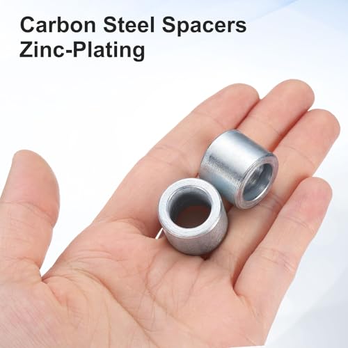 uxcell 25 Pcs Galvanized Steel Spacer 1/2" Bore x 3/4" OD x 5/8" Length, Unthreaded Standoff Bushing Plain Finish, Round Metal Spacer Fits M12 Screws Bolts 1/2"ID x 3/4"OD x 5/8"Length
