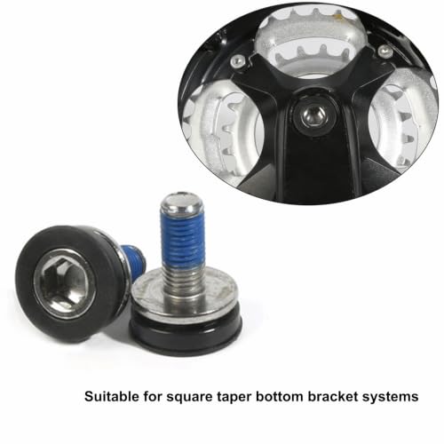 M8 Sealed Square Taper Crank Bolts 8Pcs, 8mm Hex Bottom Bracket Screws with Rubber Washer for Mountain Road Bike for FSA/Suntour/Prowheel, Not for Hollow Spline Cranks