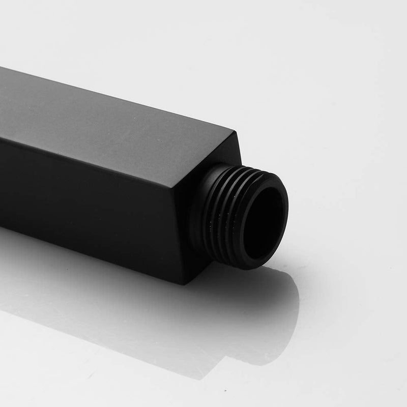 Matte Black Shower Arm with Flange Square Stainless Steel Ceiling Mount Shower Extension Arm Pipe for Shower Head, 4 inch Short Matte Black