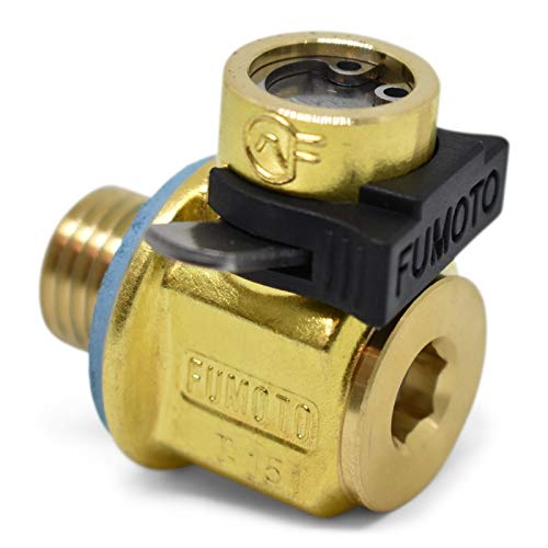 Fumoto F-133: STANDARD VALVE WITH 12MM-1.25 THREADS WITH LEVER CLIP Gold
