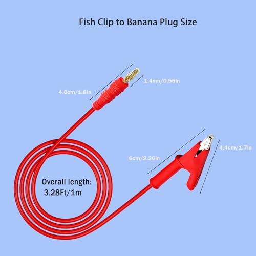 12AWG 4mm Banana Plug to Alligator Clip Test Lead Wire Cable 2PCS Alligator Clip-Banana Plug 12AWG 3.28Ft 2PCS