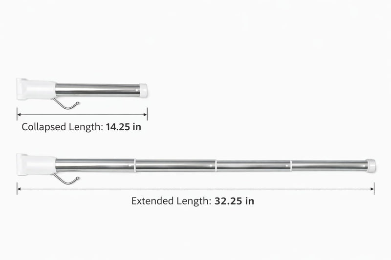 Door Towel Rack – No-Drill Hinge-Mounted Towel Bar for Bathroom or Bedroom Doors, No Assembly, Works with Standard Interior Doors, Space-Saving Telescoping Design (Black/White) (White) White
