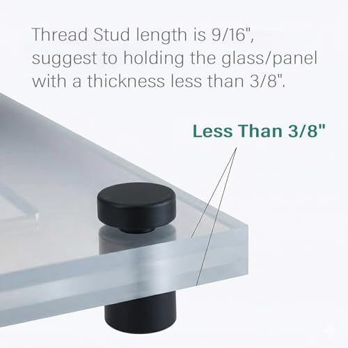 Lantee 20pcs Black Sign Standoff Screws, Stainless Steel Wall Mount Standoff Holders, Heavy Duty for 1/2" Thick Acrylic/Glass 1/2" x 1"(12x25mm) 1/2" x 1" / 12 x 25mm 20