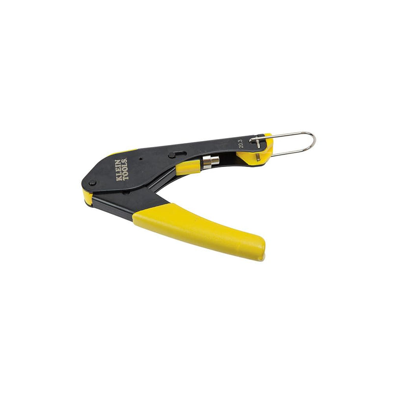 Klein Tools 80151 Coax Cable Compression Crimper and Stripper Set with 10-Pack of RG6/6Q F-Connectors for Fast and Reliable Installation, 3-Piece