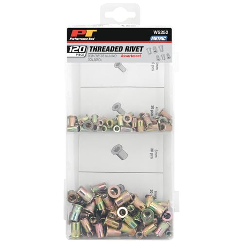 Performance Tool W5252 120-Piece Metric Threaded Rivet Assortment Kit