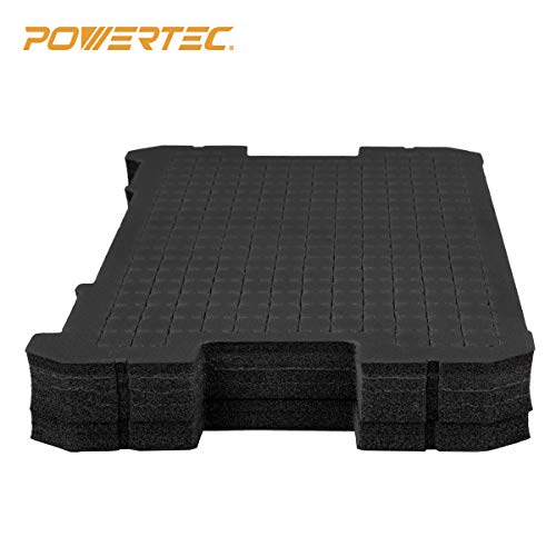 POWERTEC 2PCs Tool Box Foam Insert, Pluck Foam Tool Organizer for DEWALT DWST88801 TSTAK System, Customizable Insert for Tool Case Fits DWST17808, DWST17807, DWST17805 (71585-P2)