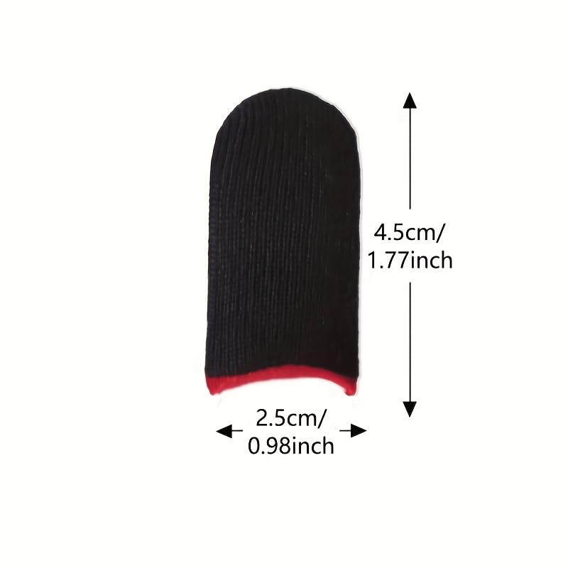 Carbon Fiber Gaming Finger Sleeves 20 Pcs, Anti-Sweat Touch Screen Gloves (red) | Breathable carbon fiber material prevents sweat and mistouches, high sensitivity for all touchscreens red