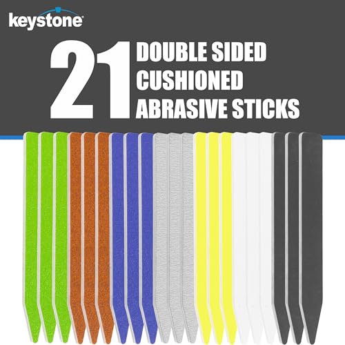 Keystone Sanding Twigs or Sticks Ideal for Woodworking Hobby Arts Crafts Models Mixed Grits and Lengths Cushioned Abrasive (121 Piece Detail Sanding Kit) 121 Piece Detail Sanding Kit