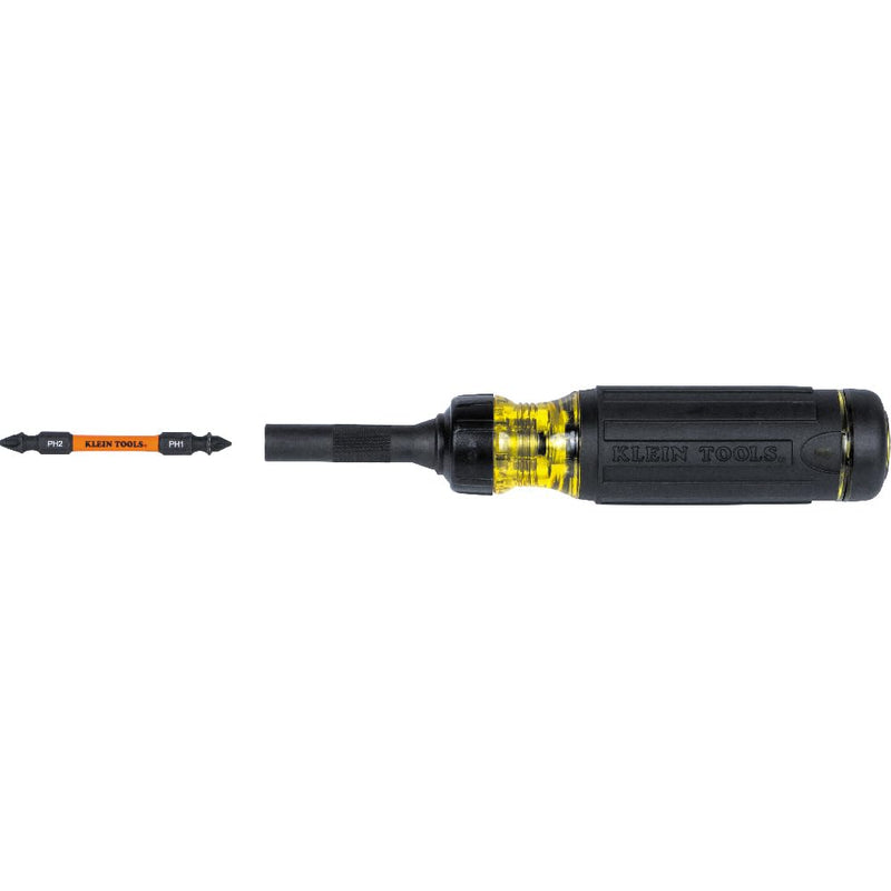 Klein Tools 32315HD 15-in-1 Multi-Bit Ratcheting Screwdriver, Impact-Rated, 7 Double-Ended ProFlex Torsion Zone Tips, 1/4-Inch Nut Driver, 8-Piece