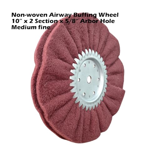 10" x 2 Section Non Woven Abrasive Airway Buffing Wheel,5/8" Arbor Hole,1pc
