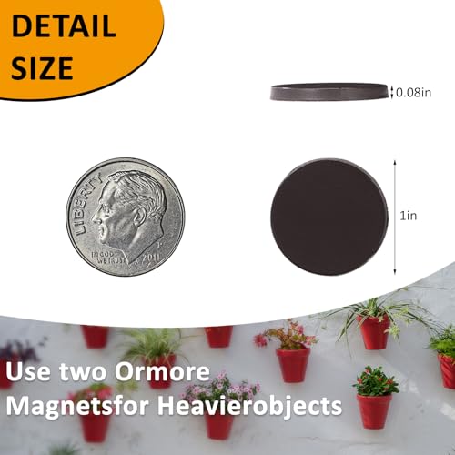 Magnetic Dots with Adhesive Backing 1″ x 0.08″, 120pcs Dia. 1" 120