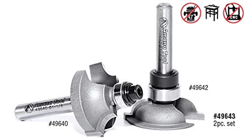 Amana Tool - 49640 Carbide Tipped Wainscot Wall Panel Bead Stile Cutter 1-1/8 Dia x 1/2 x 1-1/8 D x 3/8 CH x 1/4 Inch SHK