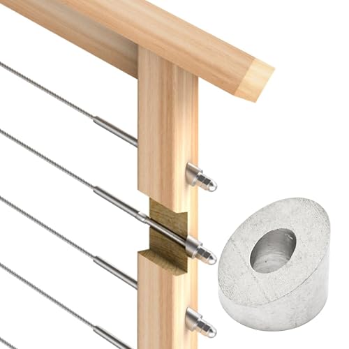 10Pcs 1/4" 30 Degree Angle Beveled Washers, 316 Stainless Steel, for 1/8"-3/16" Cable Railing Stair Ends, Marine Grade, Fits Wood & Metal Posts, DIY Deck & Balustrade ID1/4inch