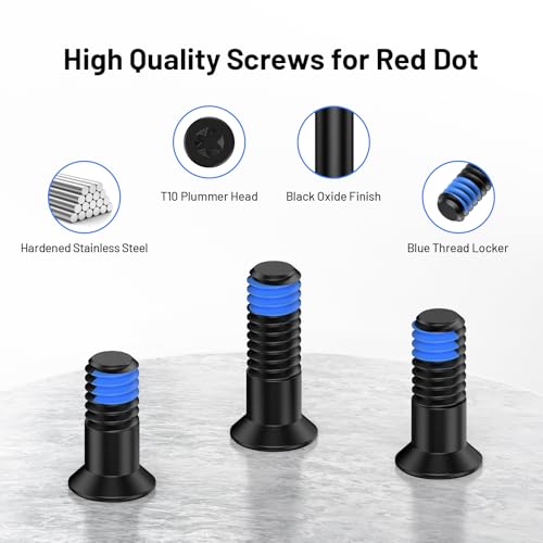 9Pcs M4 Red Dot Screw Kit Diameter 6mm for Holosun 407k/507k/EPS