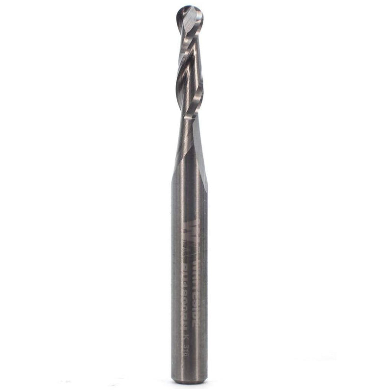 Whiteside RU1800RN Spiral Upcut Ball Nose Router Bit: 3/32 Inch Radius, 3/16 Inch Cutting Diameter, 1/4 Inch Shank, 3/4 Inch Cutting Length