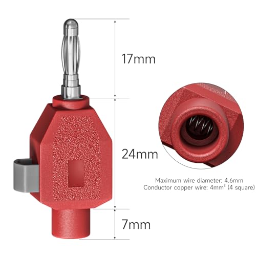 Goupchn 4mm Banana Plugs Quick Wiring Connect Red & Black, 10PCS Red&Black