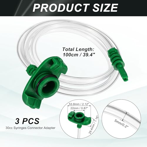uxcell 3 Pcs Air Tube 30cc Glue Adhesive Dispenser Syringes Connector Adapter Replacement for Industrial Glue Liquid Cartridge Dispensing Accessories