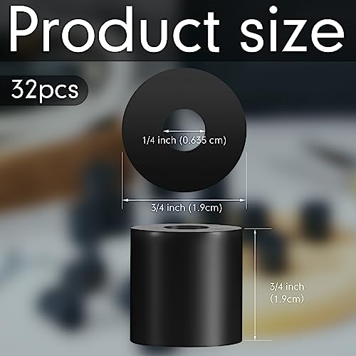 Fabbay Rubber Spacer Bushings Black Grommets for Car Vibration Home, 32 Pcs