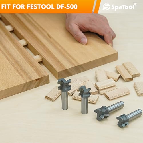 SpeTool Carbide Router Bit 1/2 Shank Compatible with Festool Domino Joiner, 8mm Domino Tenon Cutters for Woodworking 8mm Dia