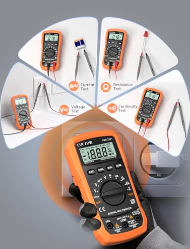 Digital Multimeter,Multimeter Tester, High Sensitivity Voltmeter Ammeter Ohmmeter NCV Circuit Checker Measures AC/DC Voltage,AC/DC Current, Resistance, Diodes, Continuity, Transistor Black