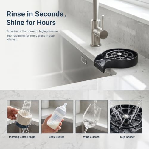Glass Rinser,Cup Washer for Sink,Cup Cleaner Sink Attachment
