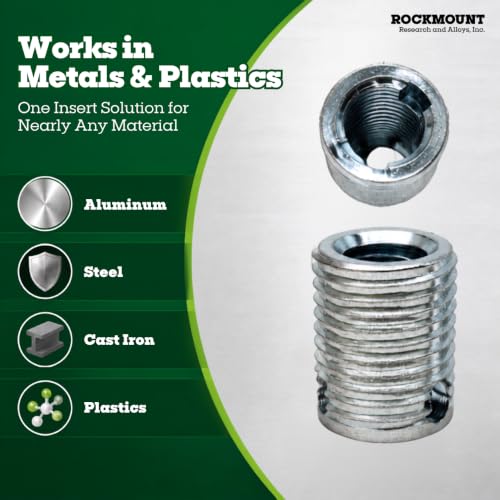 Rockmount Self-Locking Threaded Insert, M8 x 1.25 Internal Thread, Standard Wall, 5 pcs M8x1.25