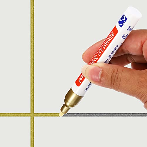PATIKIL Grout Pen, 4 Pack White Tile Marker Waterproof Grout Sealer Pen Tile Repair Pens Paint Pens for Wall Floor Bathroom Kitchen Refresh