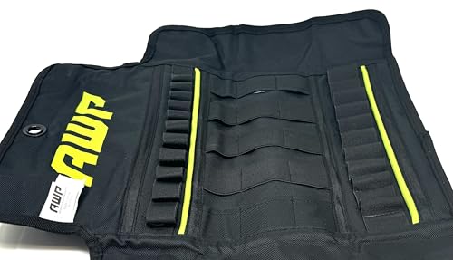AWP Socket Wrench Tool Roll - Holds 22 Sockets, Fits 1/4'' or 3/8'' Drive, Water-Resistant Construction by AWPGEAR
