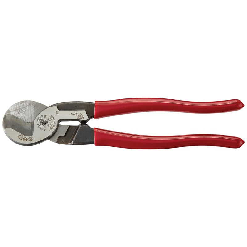 Klein Tools 63225 Cable Cutter, Made in USA, 9-Inch High Leverage Cutter for Aluminum, Copper and Communication Cable Standard Cutter