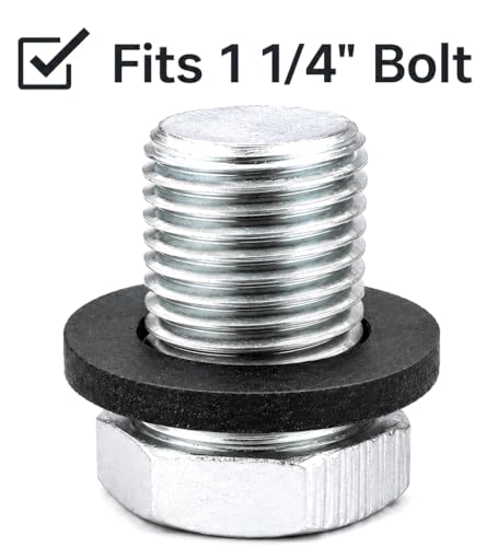1-1/4" ID x 2-1/2" OD x 1/16" EPDM Rubber Flat Washers, 10 Pack, Non-Conductive, Vibration Isolation for HVAC, Electrical & Industrial Repair 10 Pack