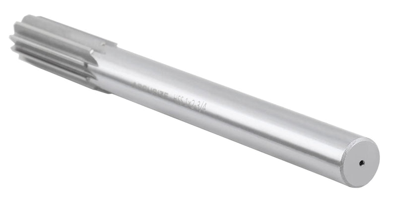 Accusize Industrial Tools 1'' H.S.S. M2 Straight Shank Straight Flute Chucking Reamer, Flute Length 2-3/4'', Oal 10-1/2'', 8 Flute, 5015-0285 | 1" HSS M2 Straight Shank Straight Flute Chucking Reamer, Flt Len 2-3/4", OAL 10-1/2", Right Hand Cut, 8 Flute