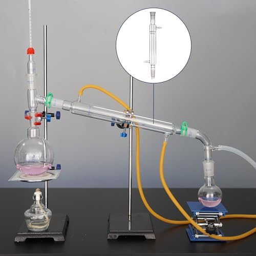 Labasics Borosilicate Glass Liebig Condenser with 24/40 Joint 300mm Jacket Length Lab Glass Condenser 300 mm