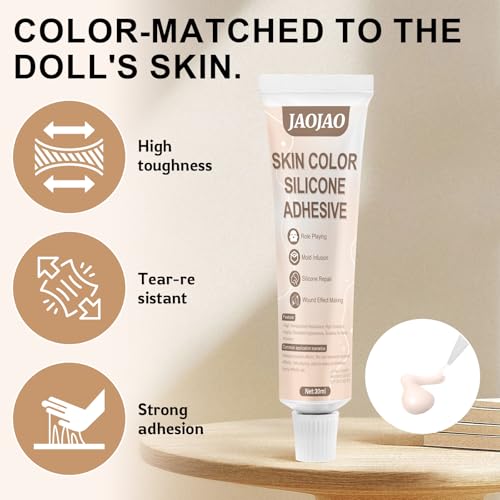JAOJAO Silicone Adhesive Glue for Doll Repair, High Elasticity Simulation