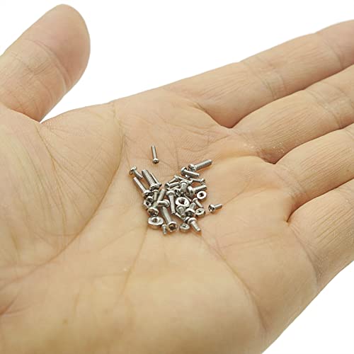 850PCS M1 M1.2 M1.4 M1.6 M2 Metric Stainless Steel Phillips Pan Head Machine Screws Nuts Assortment Kit M1, M1.2, M1.4, M1.6, M2