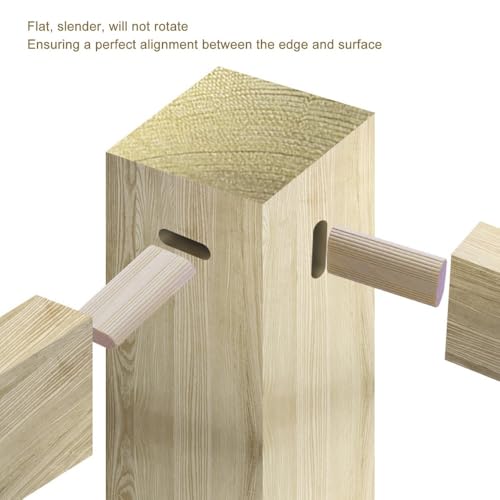 0.4x2in Solid Beechwood Dowel Pins Sturdy Structure Wood Tenon Insertion Block for Furniture Splicing Assembly Door Stops and Woodworking Projects