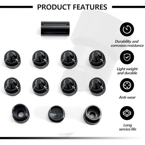 1.375''X24 Cone Shaped Parts Compatible with Sealed End Cap 8 Black Aluminum Alloy Cones+4 Auxiliary Components