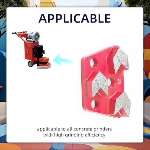 Flylin 3Pcs Trapezoid Diamond Grinding Disc 30 Grit, 3 Arrow Teeth-Red 3 Arrow Teeth--Red