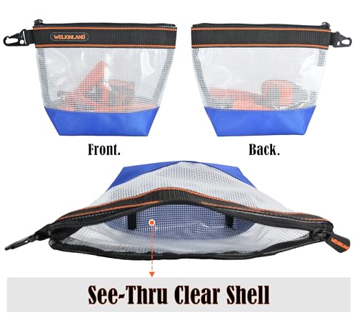 WELKINLAND 10-Inch Clear Tool Pouch Organizer, 4-Pack Zippered Tool Pouch