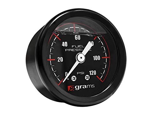 120psi Fuel Pressure Gauge Blk Face G2-99-1200, Black