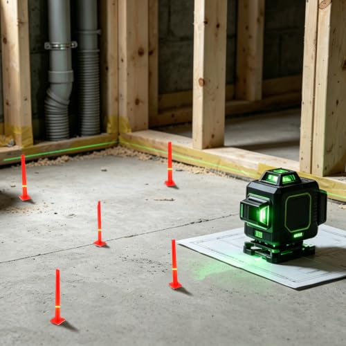 50 Pack 100 MM Leveling Pins, Self-Leveling Stick Pegs for Professional Tile, Stone, Concrete and Flooring Tools Red 50