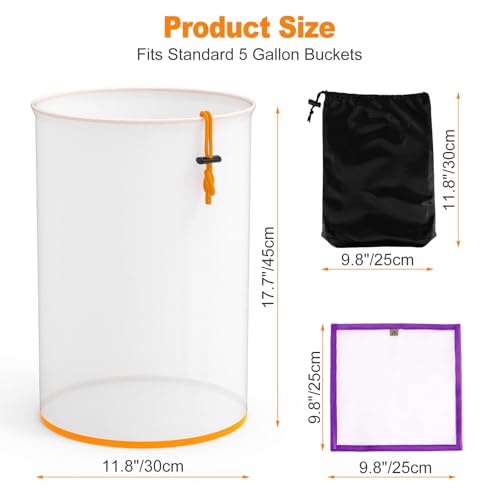 Zihvfzu 8-Pack 5-Gallon Mesh Strainer Bags with Pressing Screen 2